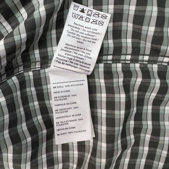 UNTUCKIT Shirt Mens Medium Green Plaid Slim Fit Long Sleeve Performance - Picture 8 of 10